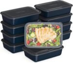 Bentgo Prep - 20-Piece 1-Compartment Reusable Meal Prep Containers with Lids, PFAS & BPA Free Materials, Durable, Microwave, Freezer, & Dishwasher Safe To Go Food Storage (Navy Blue) - Image 2