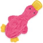 Best Pet Supplies Crinkle Dog Toy for Small, Medium, and Large Breeds, Cute No Stuffing Duck with Soft Squeaker, Fun for Indoor Puppies and Senior Pups, Plush No Mess Chew and Play - Light Pink - Image 2