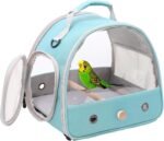 Bird Travel Carrier, Portable Small Bird Parrot Parakeet Carrier with Standing Perch and Soft Mat, Side Access Window Collapsible - Image 2