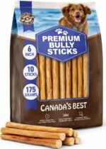 Bully Sticks for Dogs/Chien - 6 Inches, 10 Sticks - All Natural Odor Grass Fed Long Lasting Dog Chew Treats - No Artificial Flavor - Large Single Ingredient Beef Pizzle - Image 2