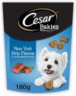 CESAR BAKIES Dog Treats, For Small Breed Adult Dogs, New York Strip Flavour, Crunchy Texture, Fun Shapes, 180g Resealable Pouch - Image 2