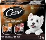 CESAR Home Delights Wet Dog Food - 6 Beef Stew and 6 Hearty Chicken and Noodle Dinner in Sauce, 12x100g Trays - Image 2