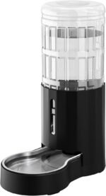 CZPET 9L Dog Cat Water Dispenser Stainless Steel Bowl Automatic Waterer, Large Capacity and Drinking Area Noise-Free for Pets(Black) - Image 2