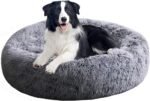 Calming Dog Bed, Anti-Anxiety Pet Bed Fluffy Faux Fur Donut Cat Bed, Washable and Self-Warming Dog Bed with Slip-Resistant Bottom for Medium Dogs and Cats Up to 45 lbs - Image 2