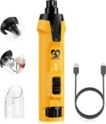 Casfuy 6-Speed Dog Nail Grinder – 50%+ Boost Power Dog Nail Trimmers Quiet with Dust Cap & 2 LED Lights & 2000mAh Battery & 4.8V Motor Electric Pet Toenail File Tool for Large Medium Small Dogs Cats - Image 2
