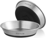 Cat Bowls, 2 Pcs Stainless Steel Cat Bowls for Food and Water, Whisker Fatigue Shallow Non-Slip Dishes Plates for Small Dog Puppies Cats - Image 2