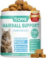 Cat Hairball Remedy Treats, 150 Soft Chews Cat Hair Ball Treatment Furball Control Relief Helps Eliminate and Prevent Hairballs for Indoor Cats Supports Skin and Coat Digestion Chicken Flavor - Image 2