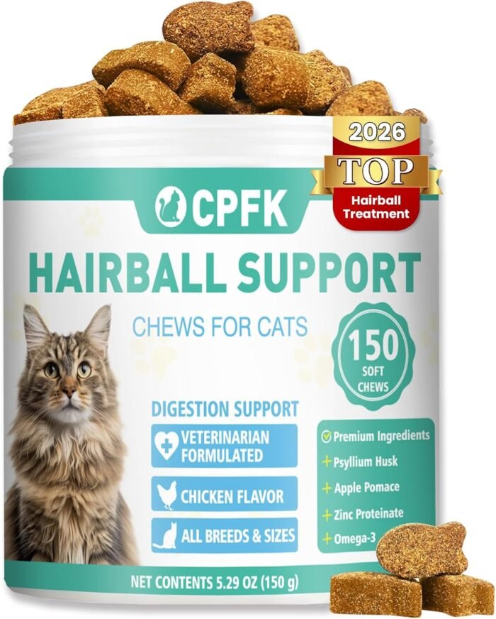 Cat Hairball Remedy Treats, 150 Soft Chews Cat Hair Ball Treatment ...