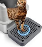 Cat Litter Box Ramp with Filter Function, Cat Litter Box Step Mat for Self-Cleaning, Easy to Clean, Cats Pedal Step Stool Ideal for Kitten & Elderly Cats (Dark Grey) - Image 2