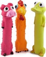 Chiwava 3 Pack 9" Squeaky Latex Dog Toys Standing Stick Animal Puppy Fetch Interactive Play for Small Medium Dogs - Image 2