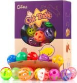 Chiwava 48 Pack Cat Plastic Noisy Cat Toy Balls with Rattle Bell Kitten Chase Pounce Play Assorted Species - Image 2