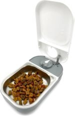 Closer Pets C100 Single Meal Timer-Controlled Automatic Pet Feeder - for Cats and Small Dogs, Wet or Dry Food with Stainless Steel Bowl Insert, up to 0.88 lb, White - Image 2