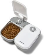 Closer Pets C200 2 Meal Timer-Controlled Automatic Pet Feeder - for Cats and Small Dogs, Wet or Dry Food, Stainless Steel Bowl Inserts and Ice Pack, up to 0.88 lb Each, White - Image 2