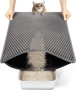 Conlun Cat Litter Mat, Litter Box Mat Honeycomb Double Layer, Urine Waterproof, Easier to Clean Non-Slip Kitty Litter Mat,Gray,58 x 42 cm - Image 2