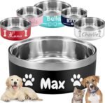 Custom Dog Bowl Personalized Dog Bowls with Name Customized Pet Cat Food Bowls 18/32/42/64 oz. Non Slip Stainless Steel Pet Bowls - Image 2