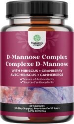 D Mannose with Cranberry Supplement - Potent D Mannose 1000mg Capsules for Kidney Defense Support & Cleanse and Urinary Tract Health for Women & Men - Bladder Health Supplement for Adults - 60 Count - Image 2
