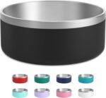 Dog Bowl, Anti-Slip Dog Water Bowl and Food Bowl, Non-Rusting Stainless Steel Dog Bowls, Durable and Easy to Clean, Suitable for Medium and Large Dogs (40Ounces, Black) - Image 2