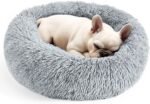 Dog & Cat Bed, 20in Cat Beds for Indoor Cats, Calming Donut Bed for Puppy and Kitten, Washable Round Fluffy Pet Bed for Small Medium Dogs and Cats (Light Grey) - Image 2