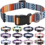 Dog Collar with Bohemia Floral Tribal Geometric Patterns - Soft Ethnic Style Collar Adjustable for Small Medium Large Dogs(Bohemian Orange,S) - Image 2