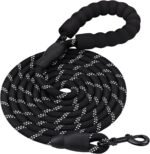 Dog Leashes 6FT 10FT 20FT 30FT 50fT Leads with Comfortable Padded Handle and Highly Reflective Threads for Small Medium and Large Dogs(10 Feet x1/2'' (Pack of 1), Black) - Image 2
