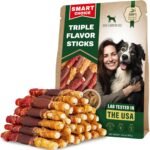 Dog Treats Rawhide Triple Flavor Duck & Chicken Human Grade Meat 300 Gr - Natural Pet Dried Snacks - Grain Free Long Lasting Chews for Large & Small Dogs - Best Sticks for Healthy Teeth - Image 2