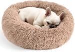 Dogs Bed for Small Dogs, Anti-Anxiety Washable Round Bed (Camel, 24.0" L x 24.0" W x 8.0" Th) - Image 2