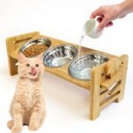 Elevated Cat Bowls 6 Heights Adjustable Pet Bowls for Kitten 15°Tilted Raised Cat Feeder with 3 Stainless Steel Cups Adjustable Pet Feeder for Kitten Puppy - Image 2