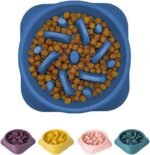 Fun Feeder Slow Bowl, Dog Slow Feeders Bowls Anti-Obesity&Choking&Overeating, Dog Puzzle Healthy Anti-Slip Lick Treat Bowls Dishes Maze Interactive Puzzle (Blue) - Image 2