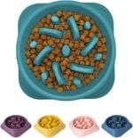 Fun Feeder Slow Bowl, Dog Slow Feeders Bowls Anti-Obesity&Choking&Overeating, Dog Puzzle Healthy Anti-Slip Lick Treat Bowls Dishes Maze Interactive Puzzle(Dark Green) - Image 2