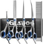 GLADOG Dog Grooming Scissors Kit with Safety Round Tips, Professional 6 in 1 Grooming Scissors for Dogs, Sharp and Durable Dog Shears for Dogs Cats Pets - Image 2
