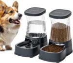 Gardner Pet Food and Water Feeder Set (3.85L*2), Automatic Cat Feeder with Stainless Steel Bowl, Gravity Dog Water Dispenser No Electricity Required, BPA-Free Cat Bowls, Spill-Resistant, Grey - Image 2