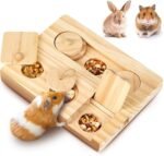 Guinea Pig Foraging Toy, 6 in 1 Hamsters Wooden Interactive Enrichment Set, Treat Dispenser for Small Animals, Suitable for Rabbits, Bunny, Chinchillas, Rats and Gerbils - Image 2