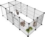 HOMIDEC Pet Playpen,Small Animal Cage DIY Wire Fence with Door for Indoor or Outdoor Use,Portable Yard Fence for Small Animal,Puppies,Kitties,Bunny,Guinea Pigs,Turtle,15 Panels, 48" x 24" x 16" - Image 2