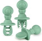 Haakaa Astronaut Beginner Silicone Cutlery Set – Baby Spoons and Forks for Self Feeding 6 Months, Baby Led Weaning Supplies, Toddler Feeding Essentials - Image 2