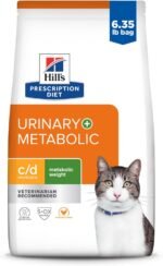 Hill's Prescription Diet c/d + Metabolic, Urinary + Weight Care Chicken Flavor Dry Cat Food, Veterinary Diet, 6.35 lb. Bag - Image 2