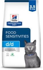 Hill's Prescription Diet d/d Food Sensitivities Duck & Green Pea Formula Dry Cat Food, Veterinary Diet, 3.5 lb. Bag (Packaging May Vary) - Image 2