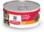 Hill's Science Diet Light, Adult 1-6, Weight Management Support, Wet Cat Food, Liver & Chicken Minced, 5.5 oz Can, Case of 24 - Image 2