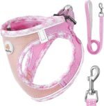 Hipubby Dog Harness Small Sized and Leash Set, No Pull Adjustable Reflective Step-in Puppy Pet Vest Harnesses for Small Medium Large Dogs and Cats - Pink, XS - Image 2