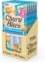 INABA Churu Bites for Cats, Soft/Chewy Baked Chicken Wrapped Churu Filled Cat Treats with Vitamin E, 9 Grams per Tube, 18 Tubes Total (3 Tubes per Pack), Tuna with Scallop Recipe - Image 2