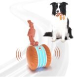 Interactive Dog Toys, Random Path Electric Automatic Moving and Rolling Dogs Toy with Rope for Small Medium Large Dogs, Motion-Activated Dog Stimulation Toy for Boredom Relief (Orange) - Image 2