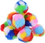 Ipetboom 20Pcs Rainbow Yarn Cat Balls Toy for Indoor Cats - Interactive Kitten Play Plush Balls 1.37 Inch Lightweight Cat Chewing and Chasing Toys - Image 2