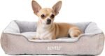 JOYELF Dog Bed Washable Calming Pet Bed, Anti Anxiety Cat Bed & Sofa, Cute Plush Pet Bed for Small Dog and Cat - Small Rectangle - Image 2
