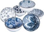 Japanese Style Ceramic Snack Bowls,10 Ounces Salad,Soup,Rice Bowl Set,Vintage Blue and White (Blue&White) - Image 2