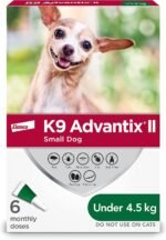 K9 Advantix II Flea and Tick Treatment for Small Dogs weighing less than 4.5 kg (less than 10 lbs.)-6 doses - Image 2