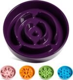LE TAUCI Dog Bowls Slow Feeder Ceramic, 1.5 Cups Slow Feeding Dog Bowl Small Medium Breed, Puppy Slow Feeder Bowl for Fast Eater, Dog Dishes to Slow Down Eating, Puzzle Dog Food Bowl, Maze Purple - Image 2