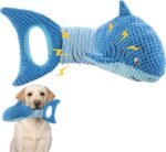 LEGEND SANDY Dog Toys for Aggressive Chewers, Large Dog Toys to Keep Them Busy, Interactive Squeaky Pet Toys, Tug of War, Crinkle Blue Shark - Image 2