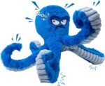 LEGEND SANDY Tough Dog Toys, Stuffed Chew Large Dog Toys to Keep Them Busy, Interactive Squeaky Tug of War Doggie Toy, Crinkle Blue Octopus - Image 2