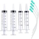 Large Plastic Syringe with Tube 60ml & 20ml with 13inch Tubing for Scientific Labs, Measuring, Watering, Refilling, Filtration, Feeding Pets, Oil or Glue Applicator, 4pcs - Image 2