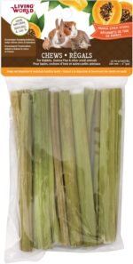 Living World Small Animal Chews - Papaya Stalk Sticks - 10 Pieces - Image 2