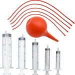 MDEOOSKY 11 Pack Tube Feeding Kit, Includes 5 Pack 8 FR Red Feeding Tubes & 5 Pack 5/10/20/30/60 ML Syringes & 1 Bulb Syringe for Puppy Kitten Lamb Goat Measuring Watering - Image 2